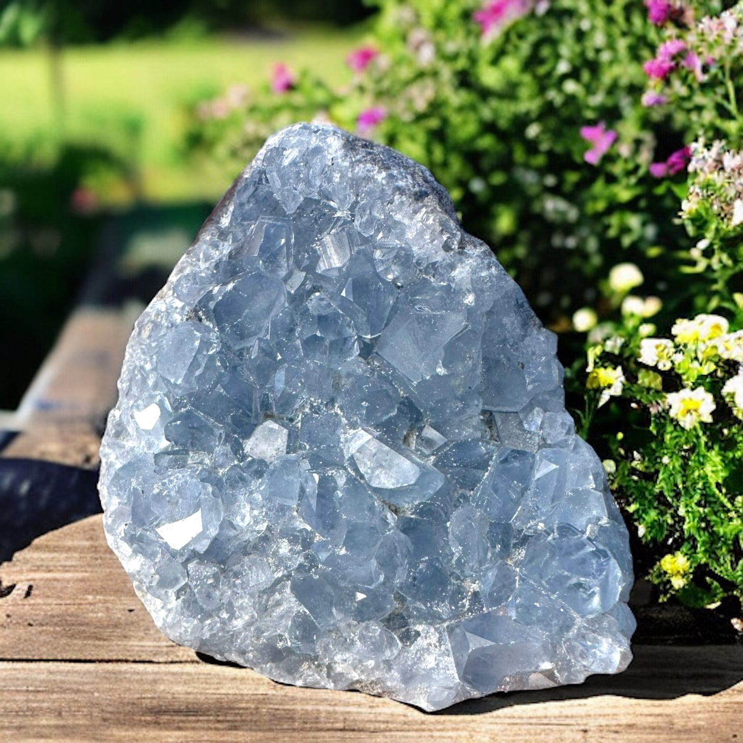 Celestite Palm Stone
