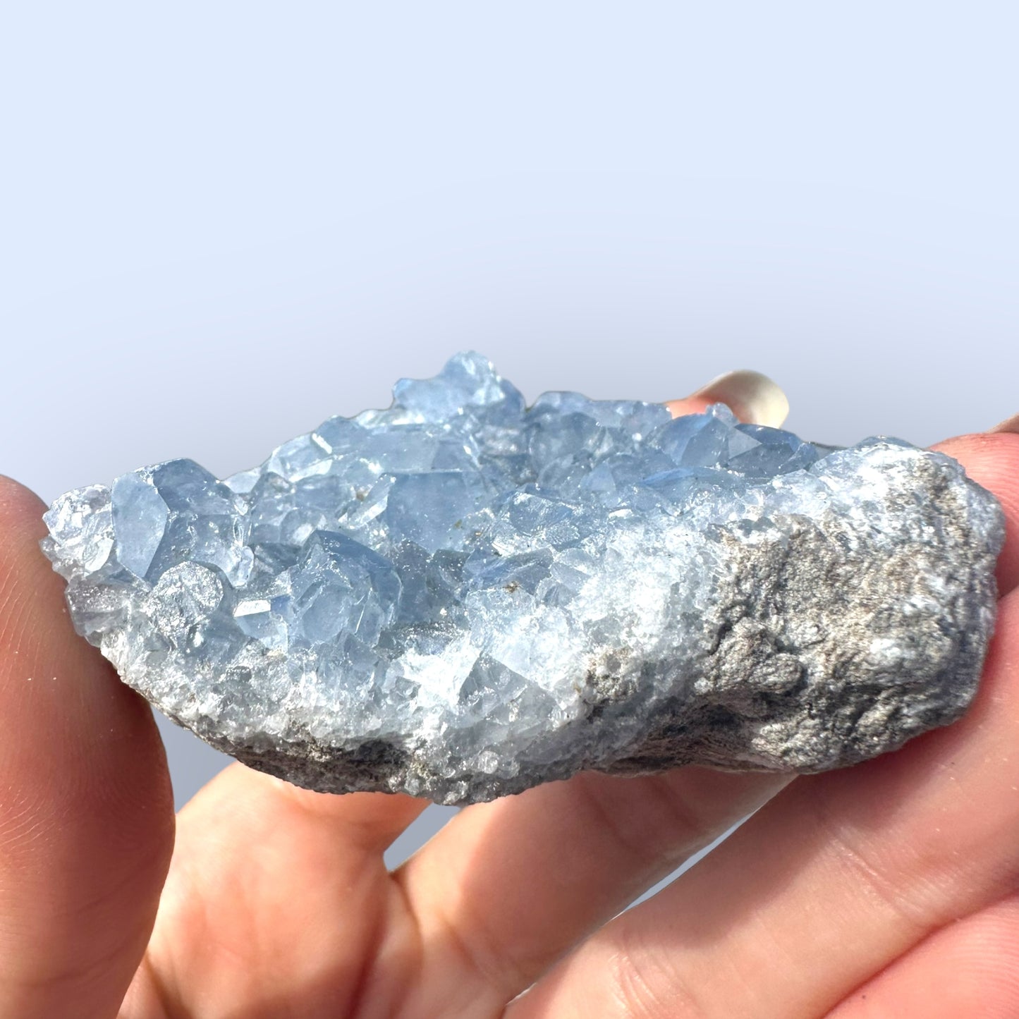 Celestite Palm Stone