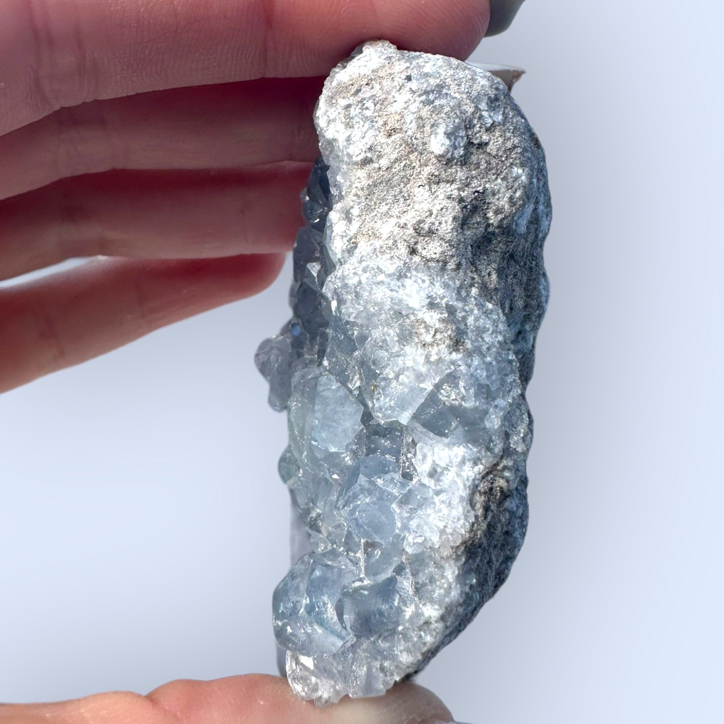 Celestite Palm Stone