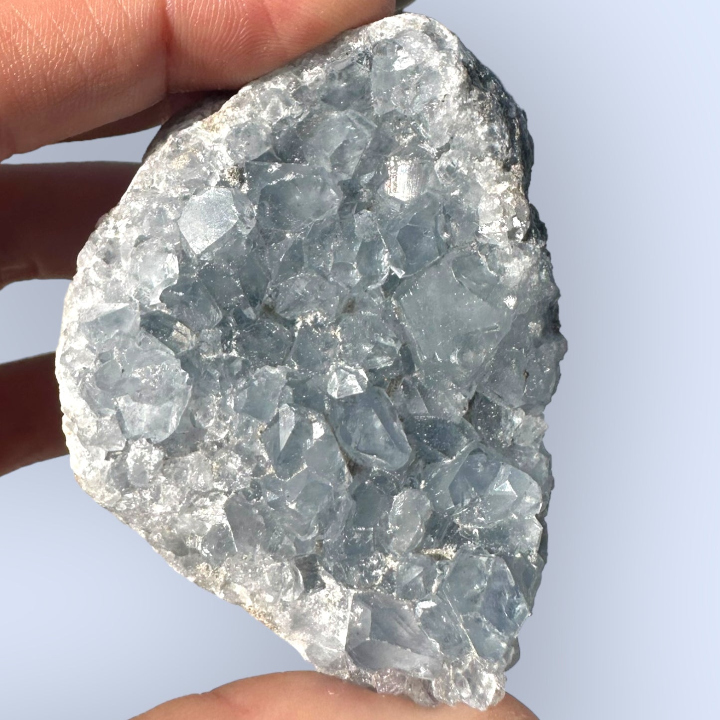 Celestite Palm Stone