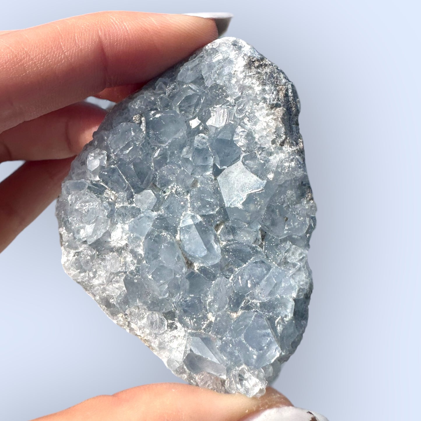 Celestite Palm Stone