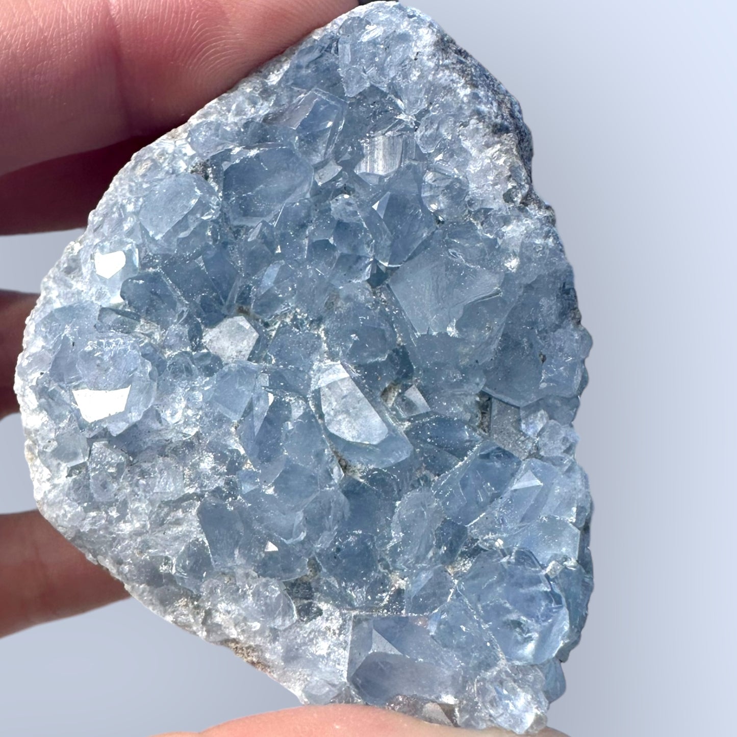Celestite Palm Stone