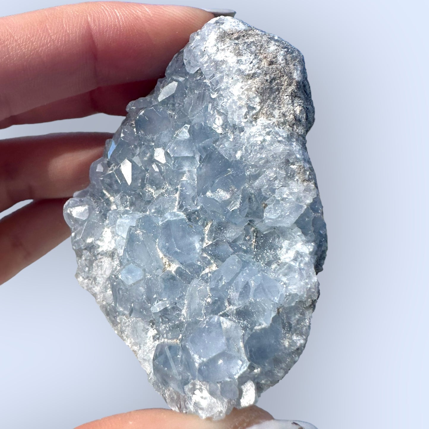 Celestite Palm Stone