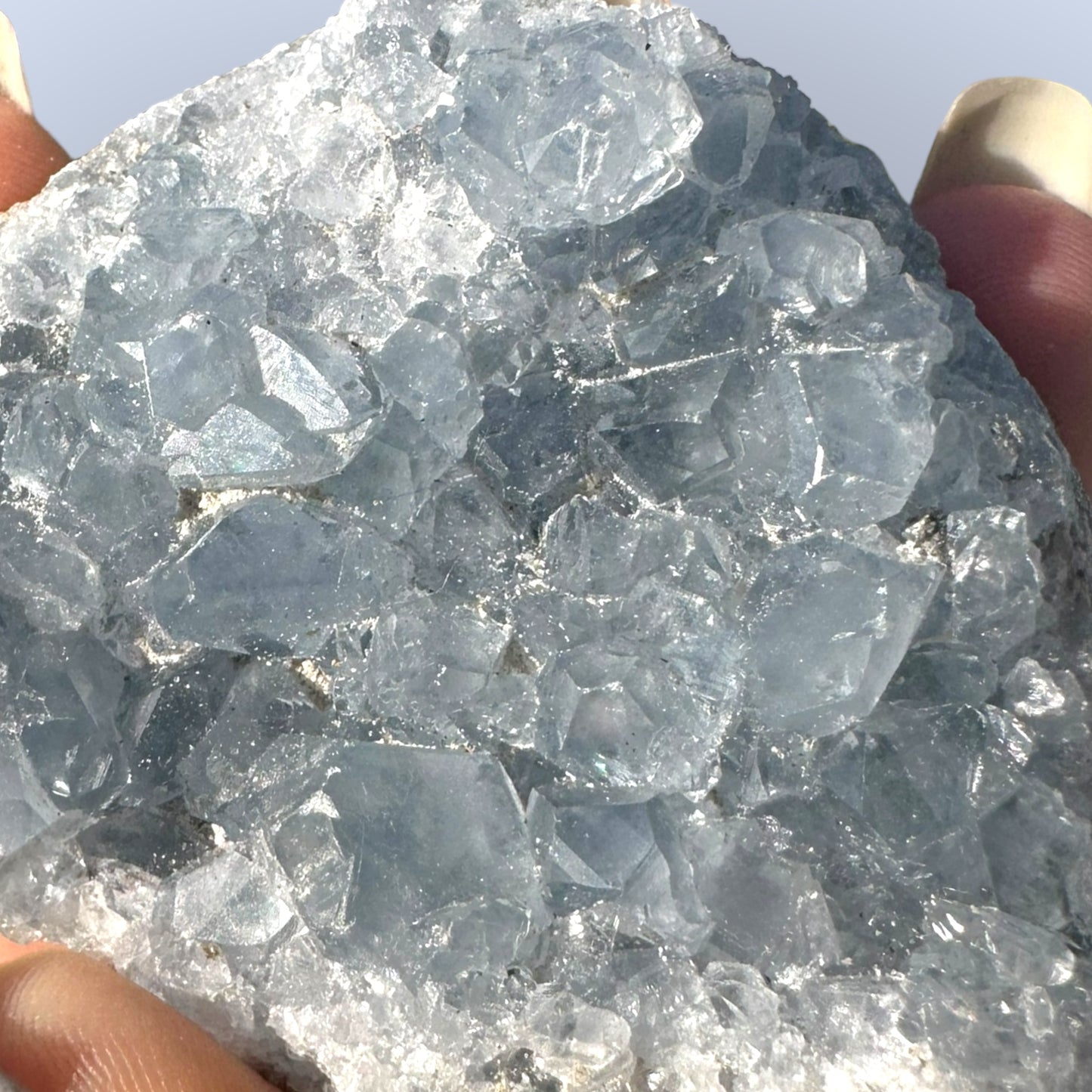 Celestite Palm Stone