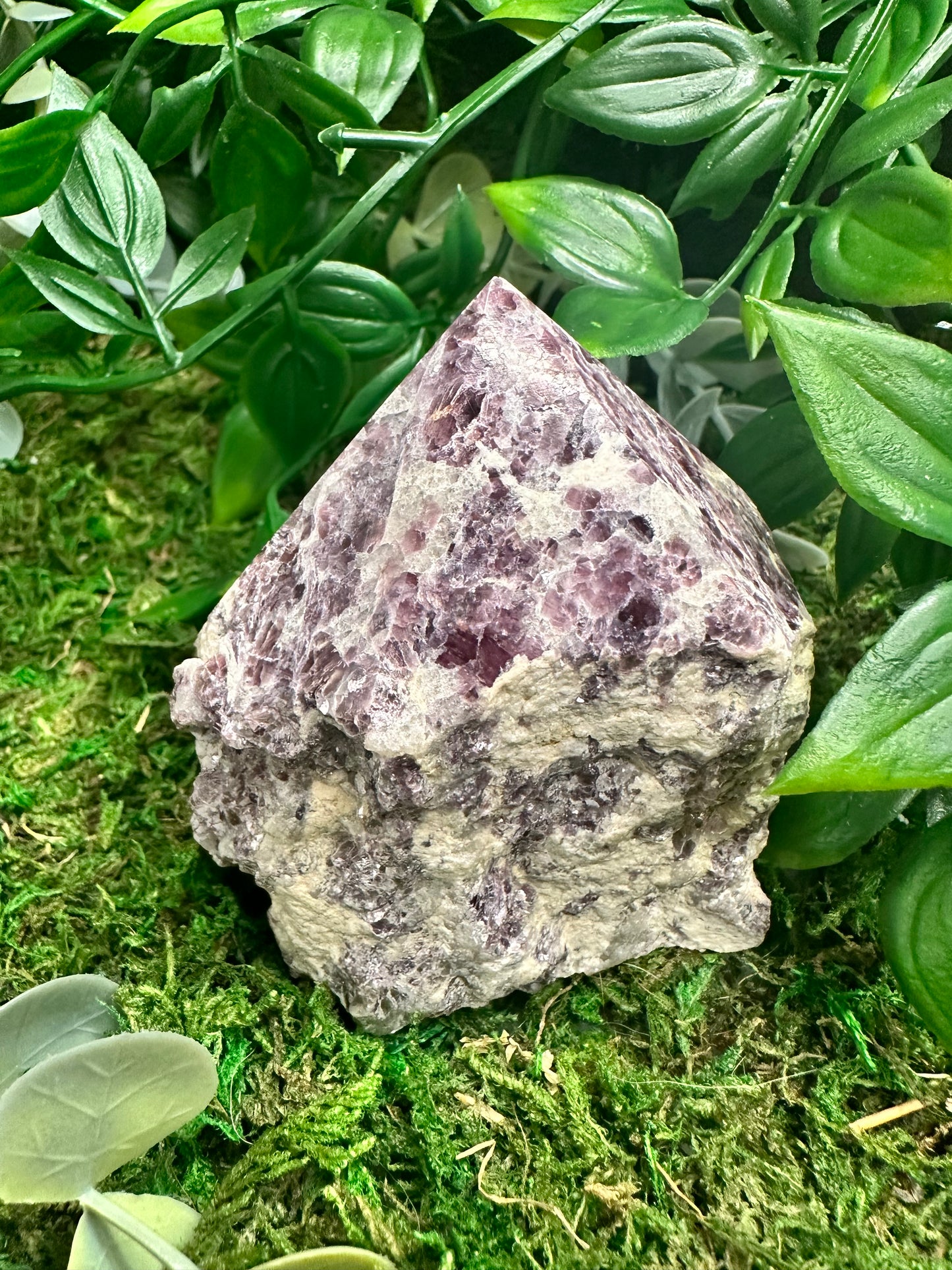 Beautiful Lepidolite Polished Point - Natural Base