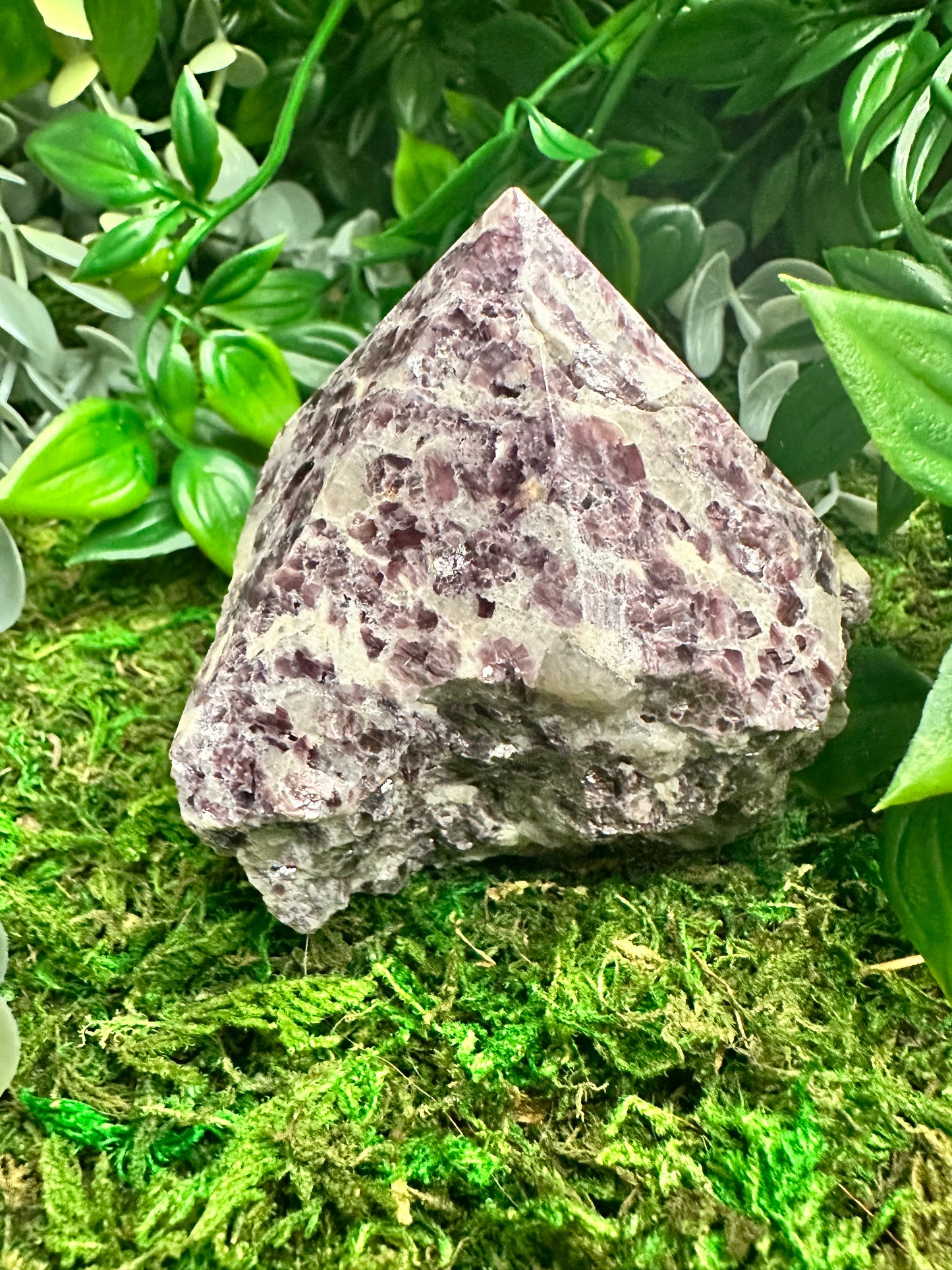 Beautiful Lepidolite Polished Point - Natural Base