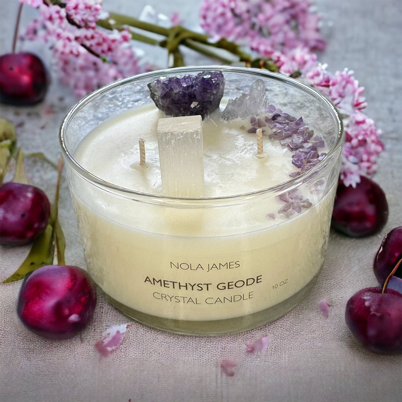 Amethyst Geode Crystal Candle